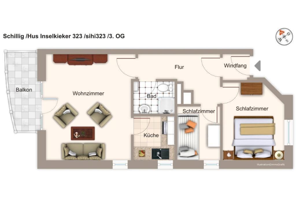 Апартаменты Hus Inselkieker Hus Inselkieker 323 Шиллиг Экстерьер фото